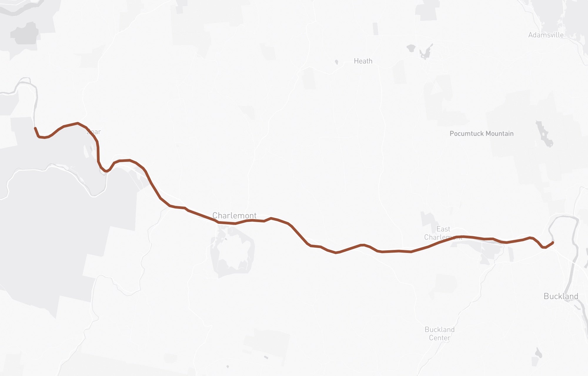 The Fife Brook tailwater — from the dam down through Zoar Gap and along Route 2, the Mohawk Trail, toward Shelburne Falls and Deerfield.
