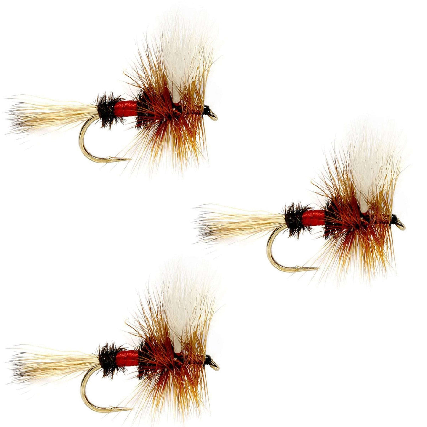 3 Pack Royal Wulff Classic Hair Wing Dry Fly - Hook Size 8