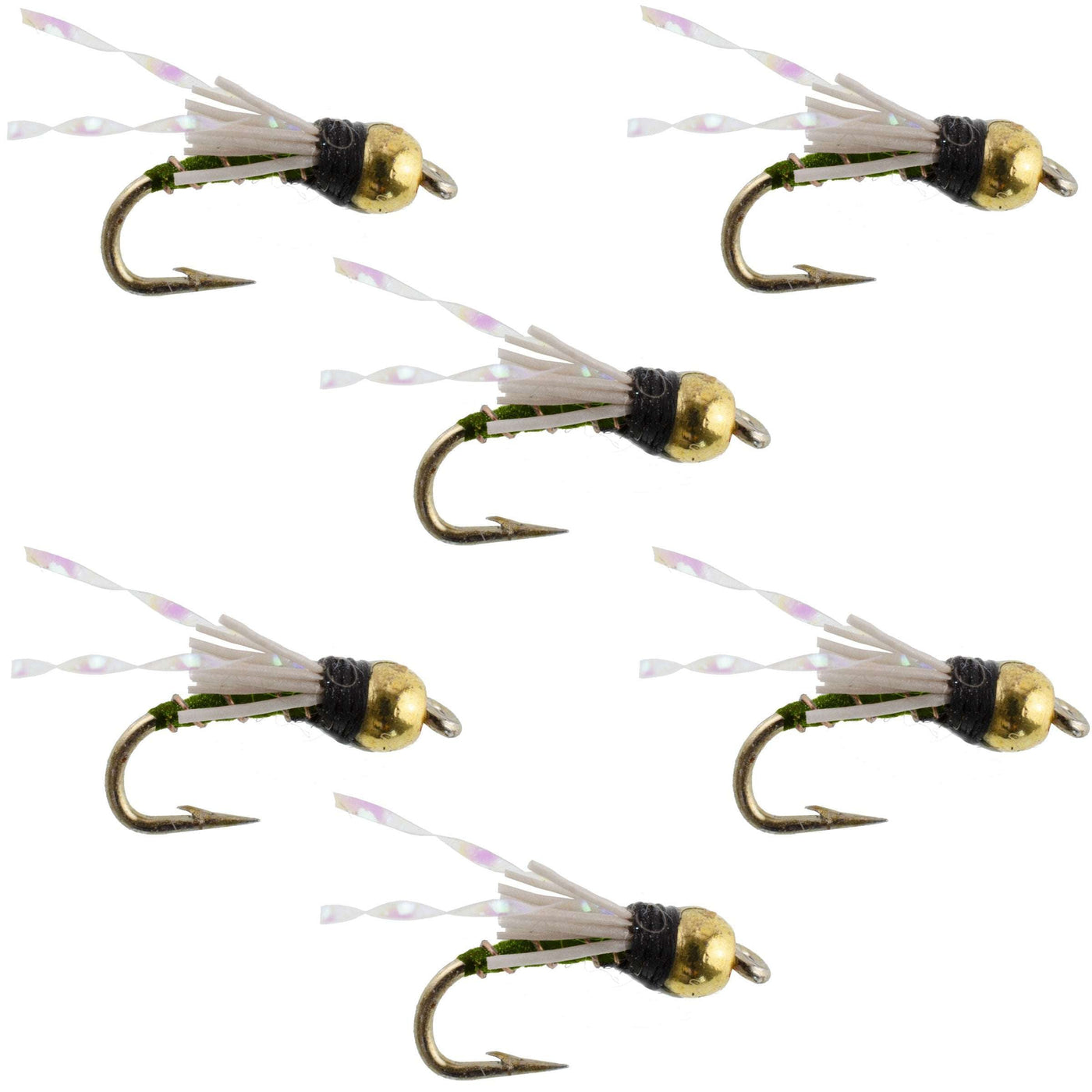 Beadhead Olive 3 Dollar Dip Serendipity Nymph - 6 Flies Size 16