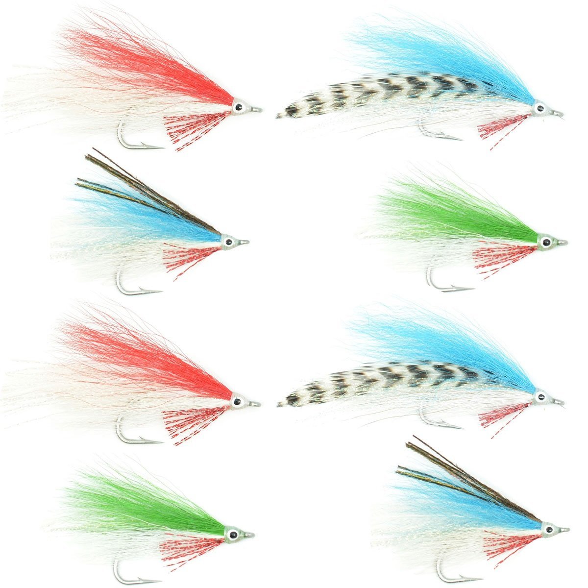 Lefty's Deceiver Streamer Collection - 8 Saltwater Flies - Hook Size 1/0