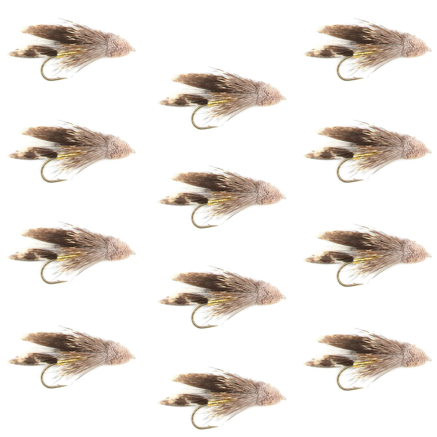 Muddler Minnow Streamer Fishing Fly - 12 Flies Hook Size 6