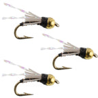 3 Pack Beadhead Black 3 Dollar Dip Serendipity Nymph - Size 18