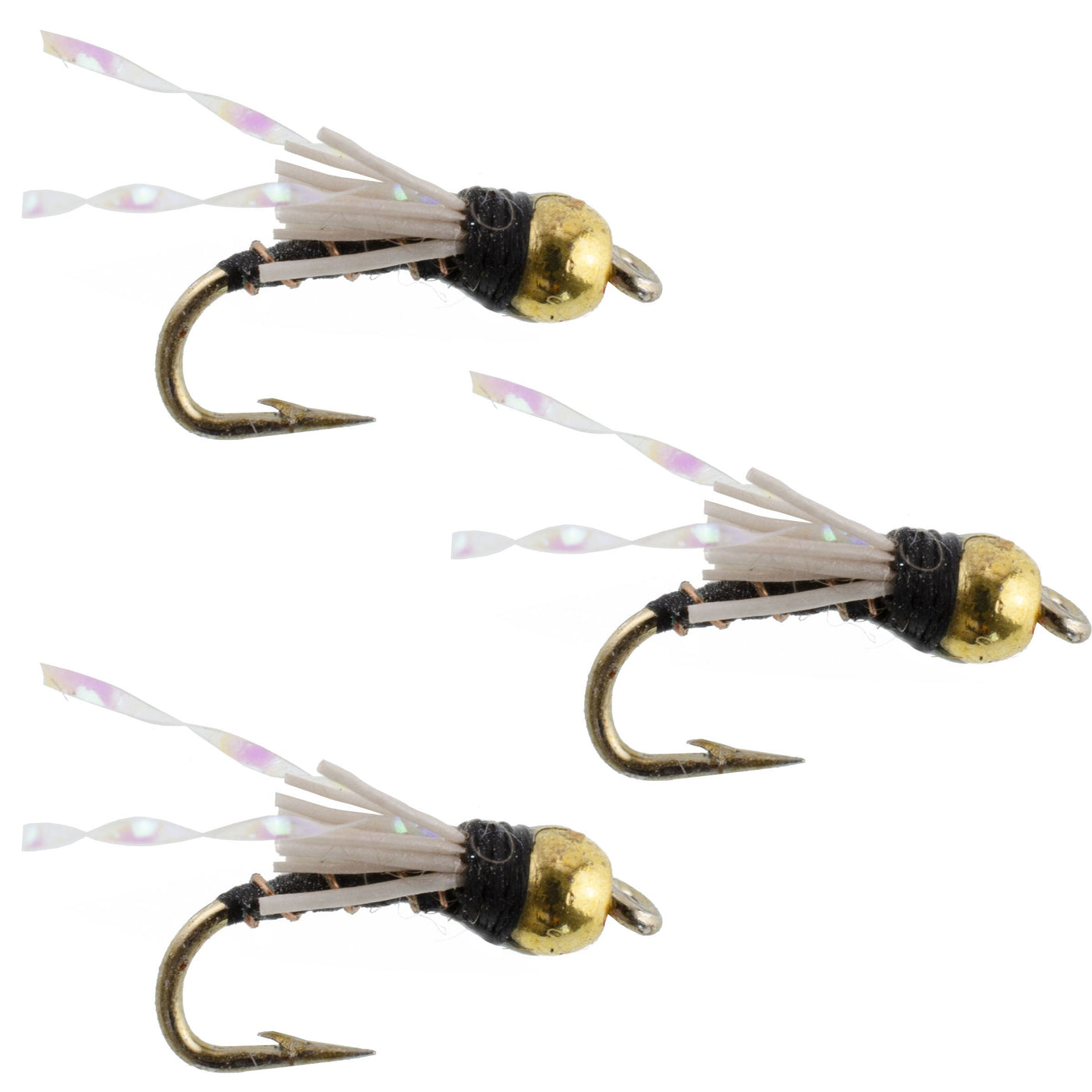3 Pack Beadhead Black 3 Dollar Dip Serendipity Nymph - Size 16