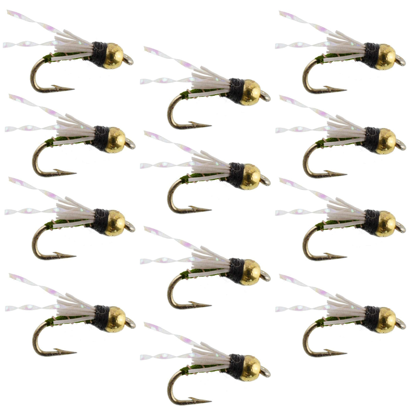 Beadhead Olive 3 Dollar Dip Serendipity Nymph - 1 Dozen Flies Size 16