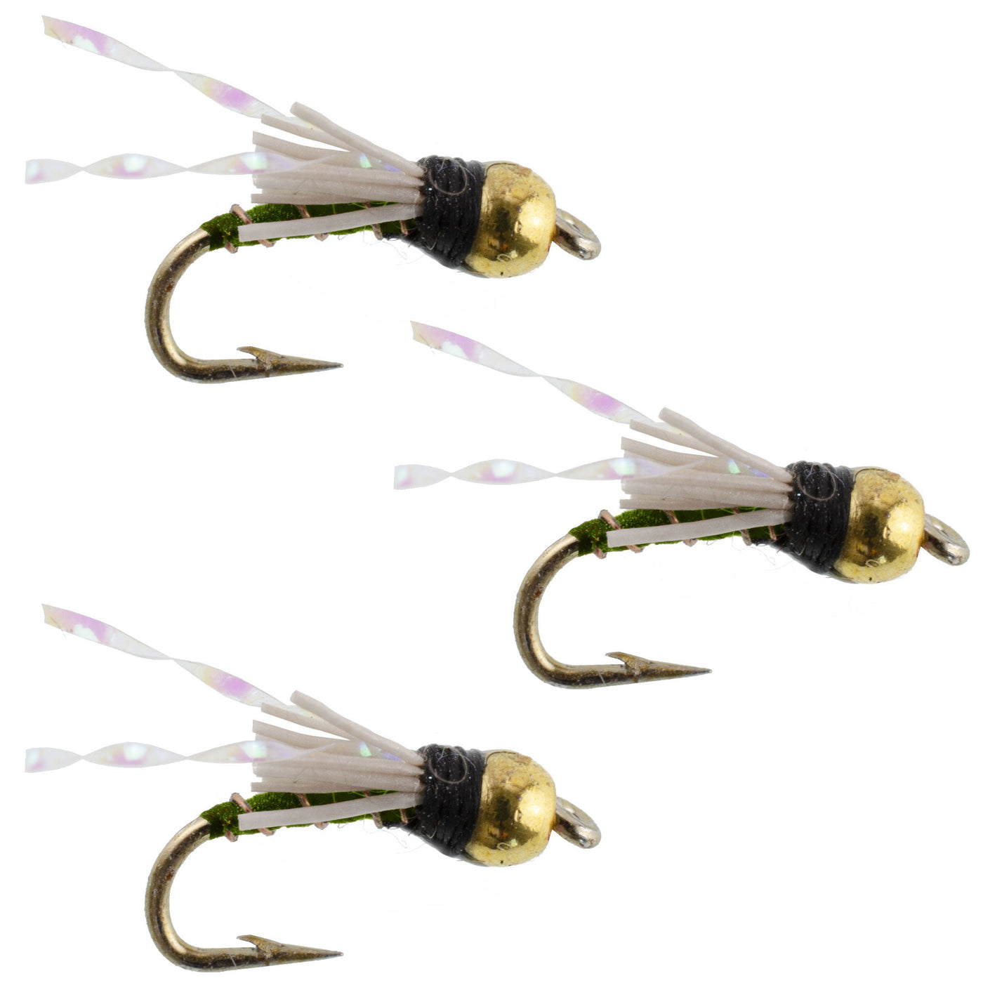 3 Pack Beadhead Olive 3 Dollar Dip Serendipity Nymph - Size 16