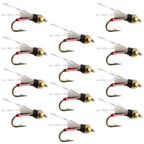 Beadhead Red 3 Dollar Dip Serendipity Nymph - 1 Dozen Flies Size 18