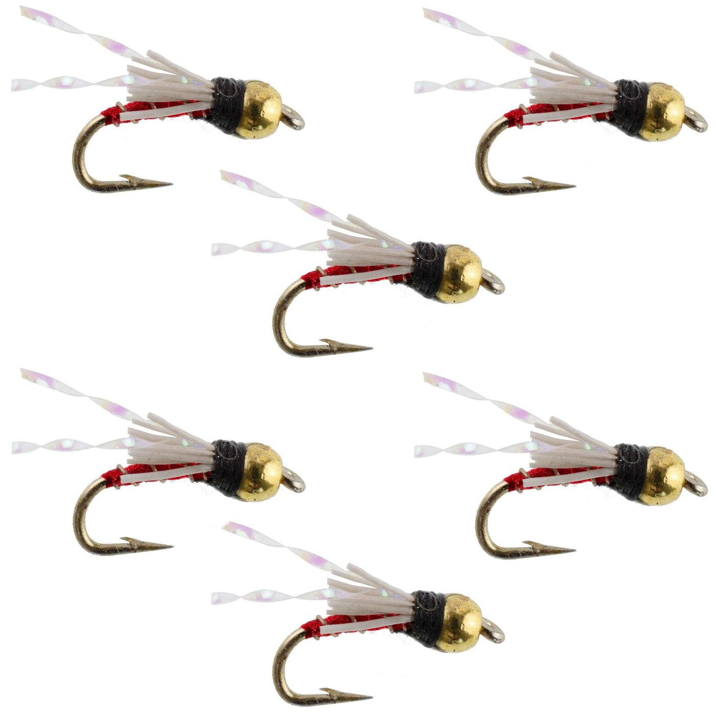 Beadhead Red 3 Dollar Dip Serendipity Nymph - 6 Flies Size 18