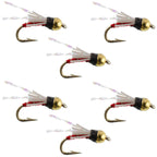 Beadhead Red 3 Dollar Dip Serendipity Nymph - 6 Flies Size 18
