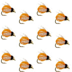 Bead Head LaFontaine Amber Deep Sparkle Caddis Pupa - 1 Dozen Flies Hook Size 14