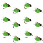 Bead Head LaFontaine Green Deep Sparkle Caddis Pupa - 12 Flies Size 16