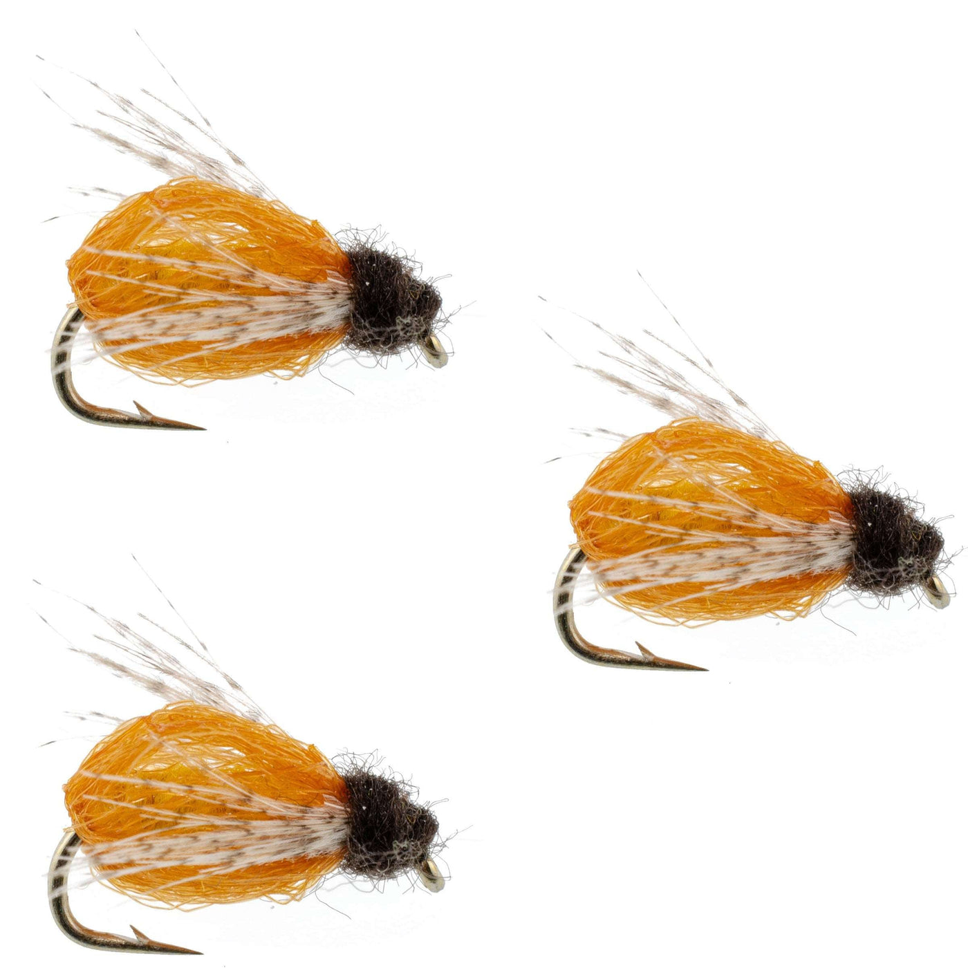3 Pack LaFontaine Amber Deep Sparkle Caddis Pupa - Hook Size 12