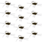 Barbless Pats Rubber Legs Tungsten Jig Dark Olive Euro Nymph 12 Flies #6