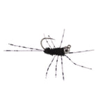 Barbless Pat's Rubber Legs Tungsten Bead Jig Black Euro Nymph 6 Flies #6