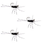 3 Pack Pat's Rubber Legs Tungsten Jigged Black Euro Nymph Size 6