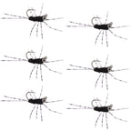 Barbless Pat's Rubber Legs Tungsten Bead Jig Black Euro Nymph 6 Flies #6