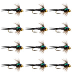 Bead Head Zebra Copper John Nymph Fly Fishing Flies - 1 Dozen Flies Hook Size 16
