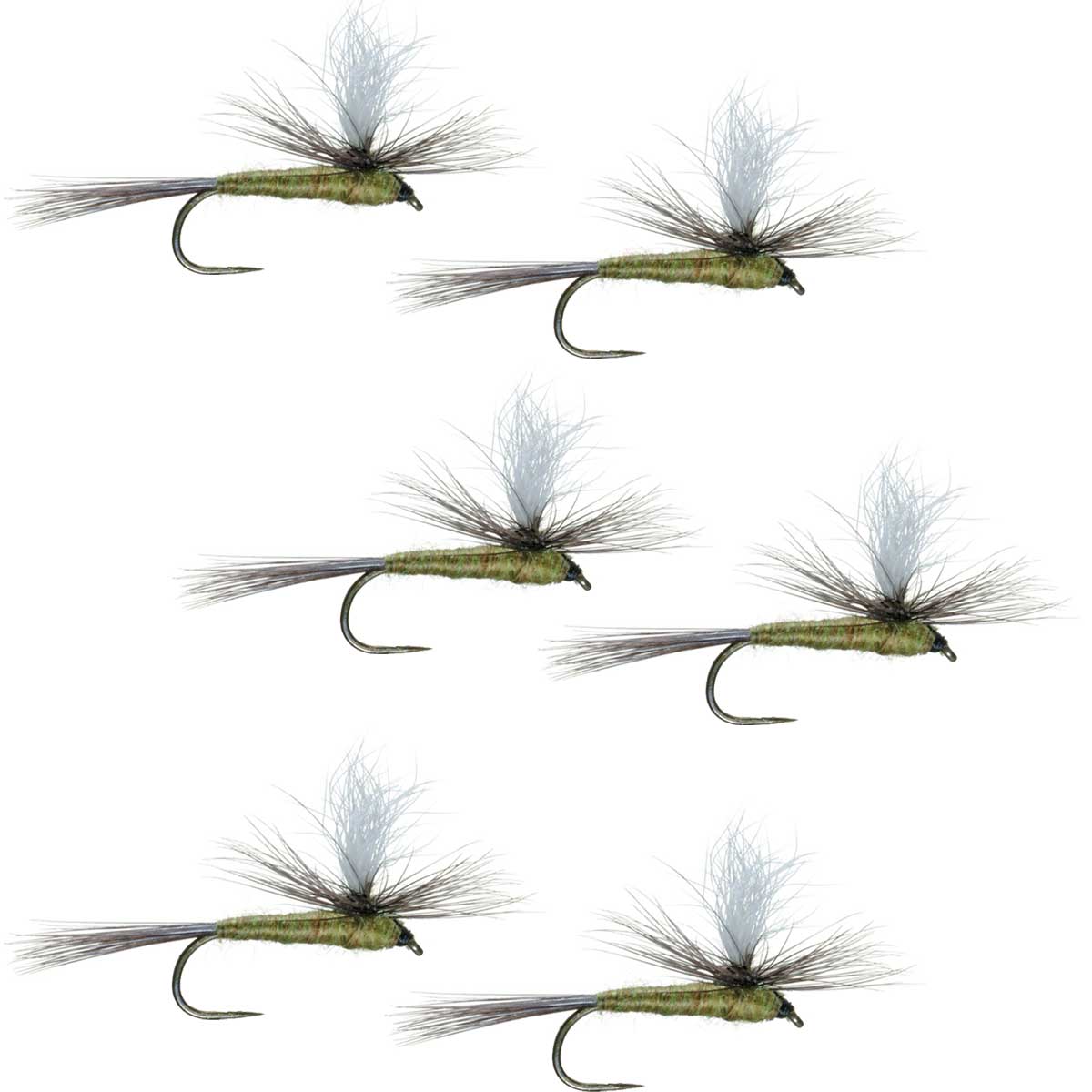 Barbless Parachute Blue Winged Olive BWO Dry Fly - 6 Flies Size 20