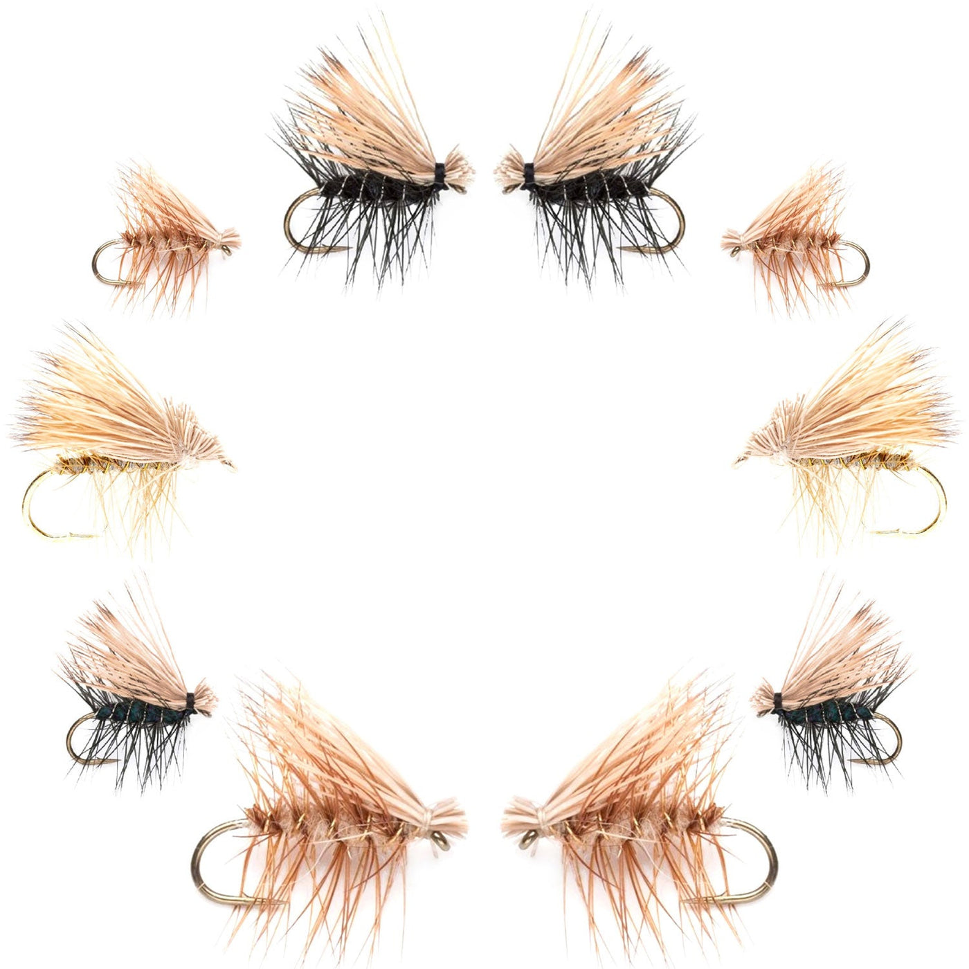 Basics Collection - Elk Hair Caddis Assortment - 10 Flies - Sizes 12-18