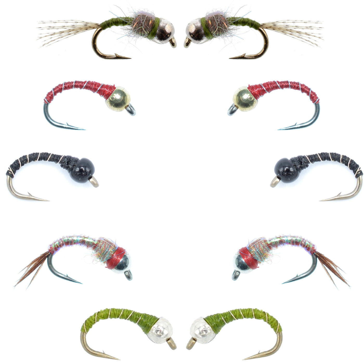 Basics Collection - Bead Head Midge Nymphs 10 Flies Sizes 14-18