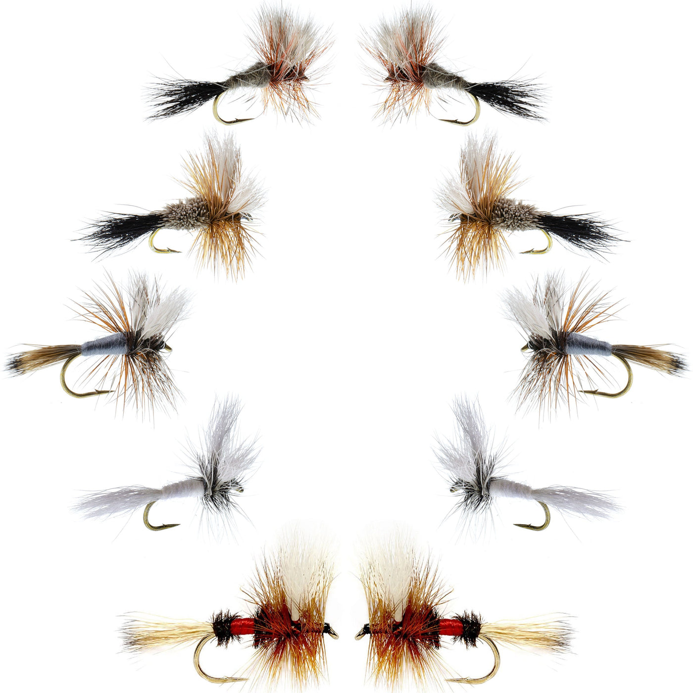 Basics Collection - Wulff Fly Assortment - 10 Flies - 5 Patterns - Sizes 10-14