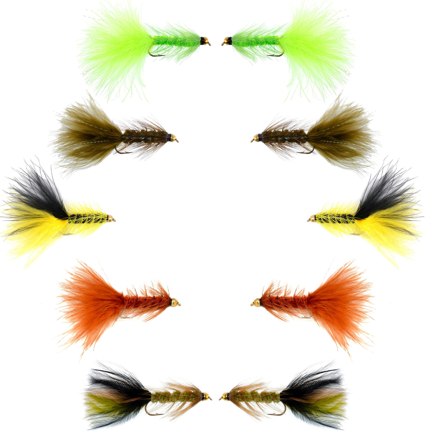 Basics Collection - Crystal Woolly Bugger Assortment - 10 Flies - Size 4