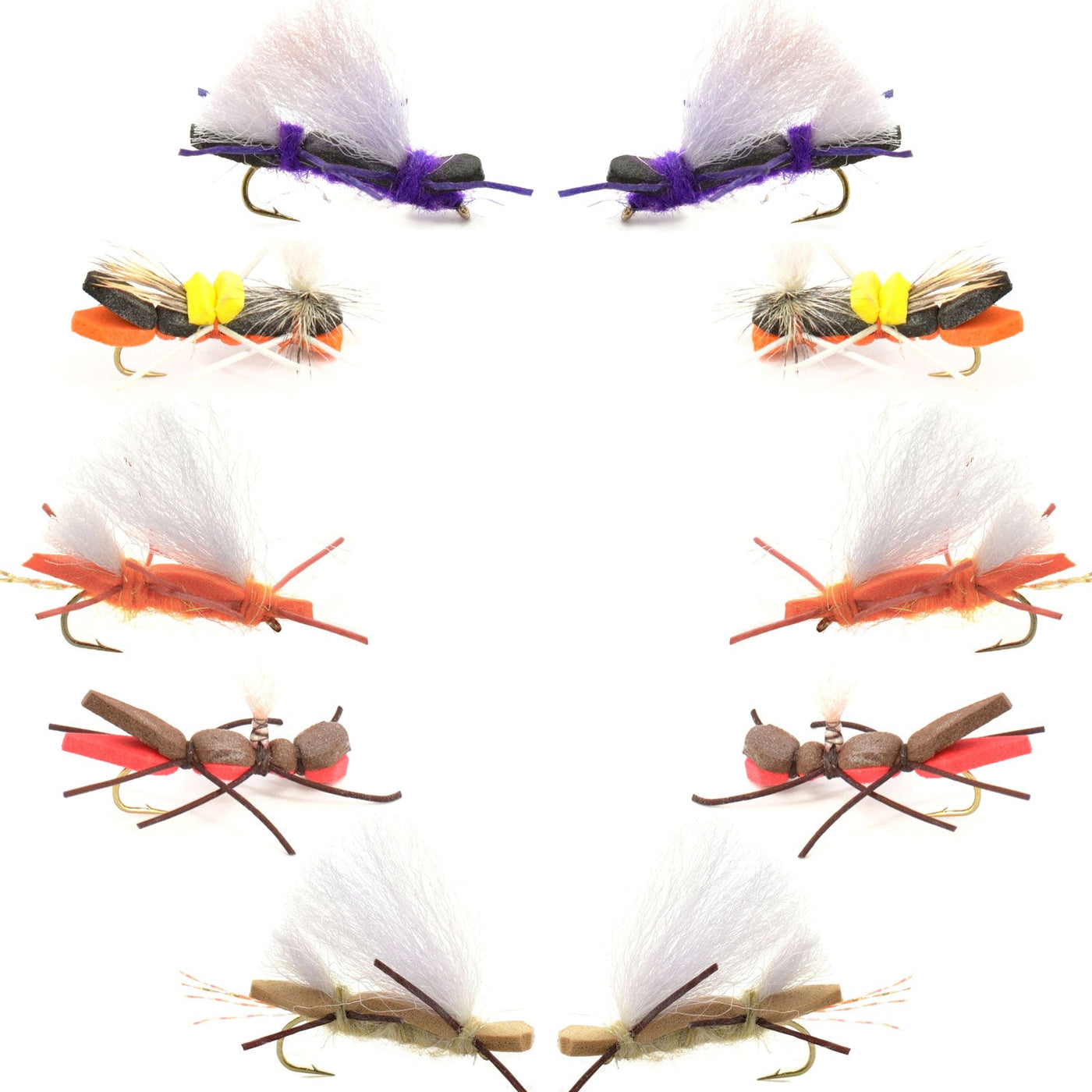Basics Collection - Chernobyl Ant Hopper Fly Assortment - 10 Flies Size 10