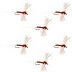 Rusty Spinner Z-Lon Wing Biot Body 6 Flies Hook Size 14