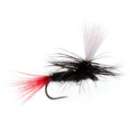 3 Pack Barbless Parachute Black Gnat Red Tail Dry Fly - Size 12