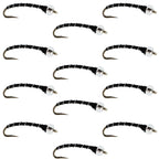 Black Mercury Midge - Glass Bead Head - 12 Flies Size 20