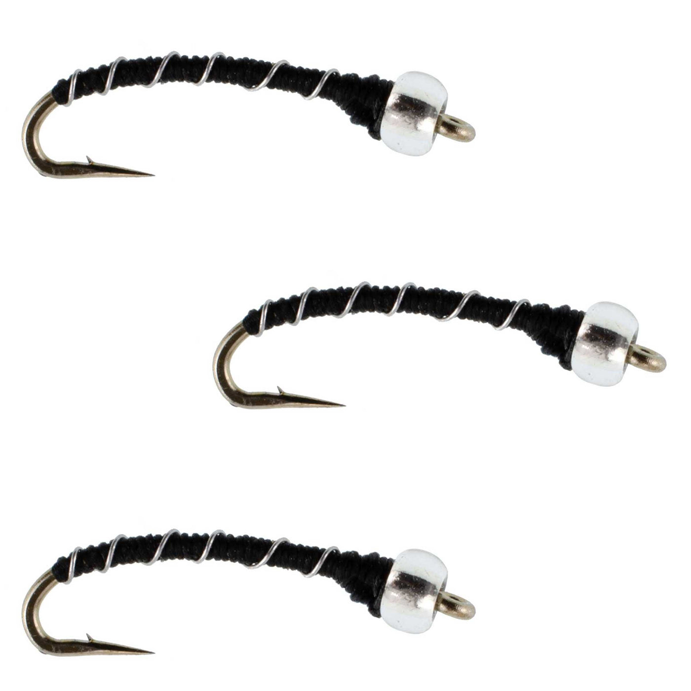 Black Mercury Midge Glass Bead Head Flies