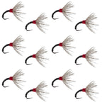 Black Zebra Sakasa Kebari - 12 Tenkara Flies - Size 14