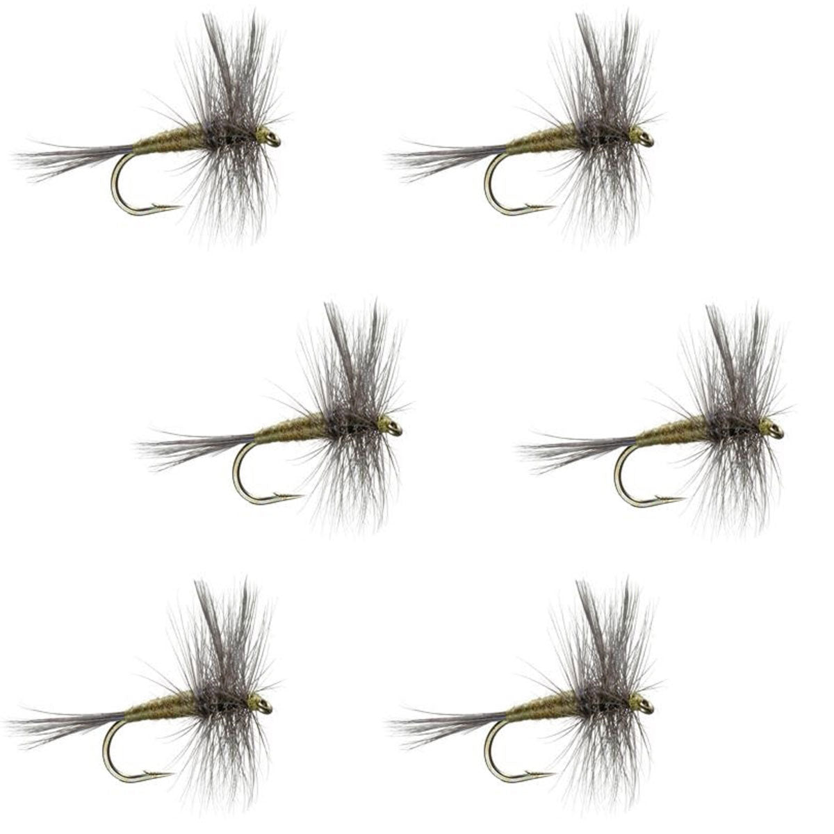 Blue Winged Olive BWO Trout Dry Fly Fishing Flies - 6 Flies Size 14