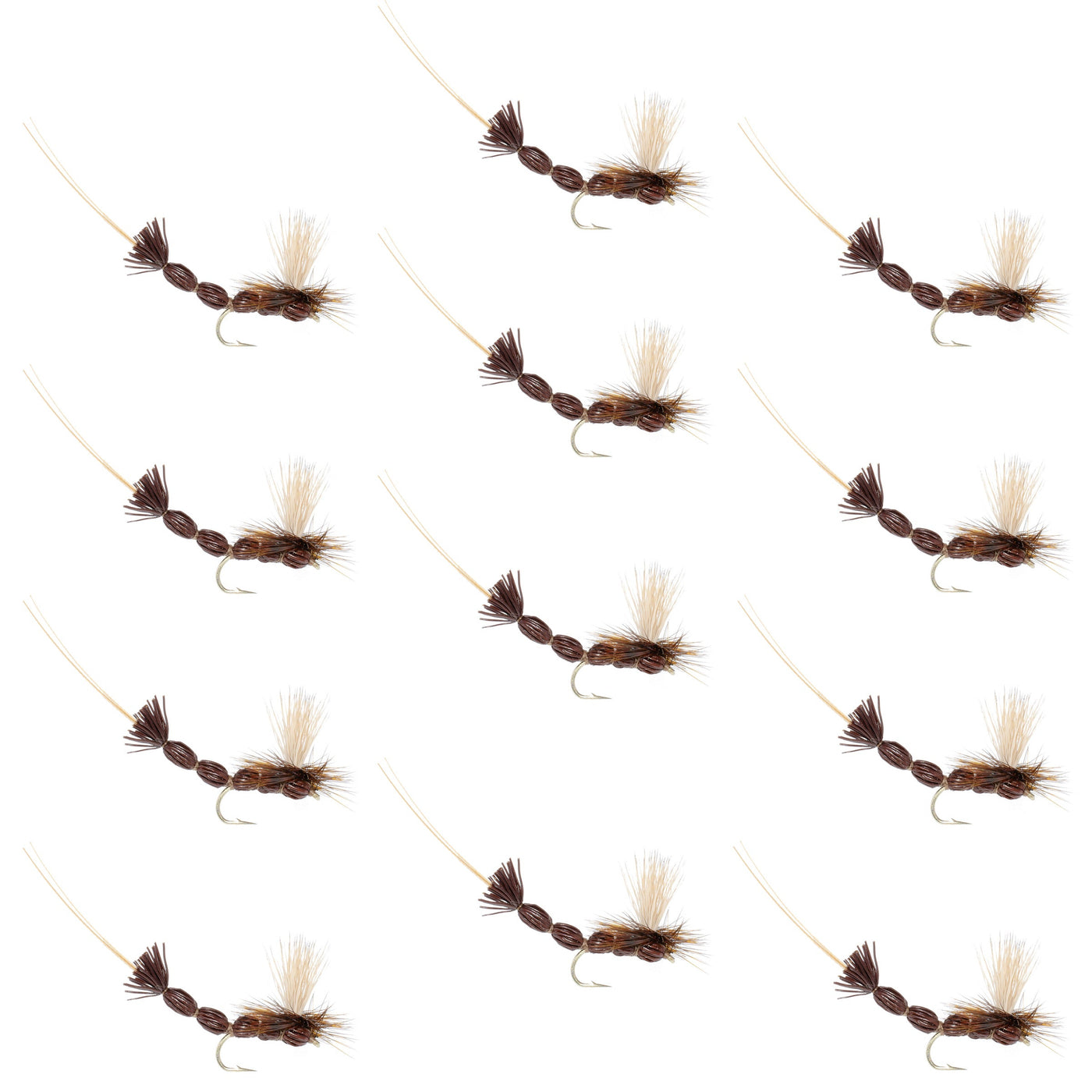 Brown Para Drake Extended Body Dry Fly - 12 Flies Size 12