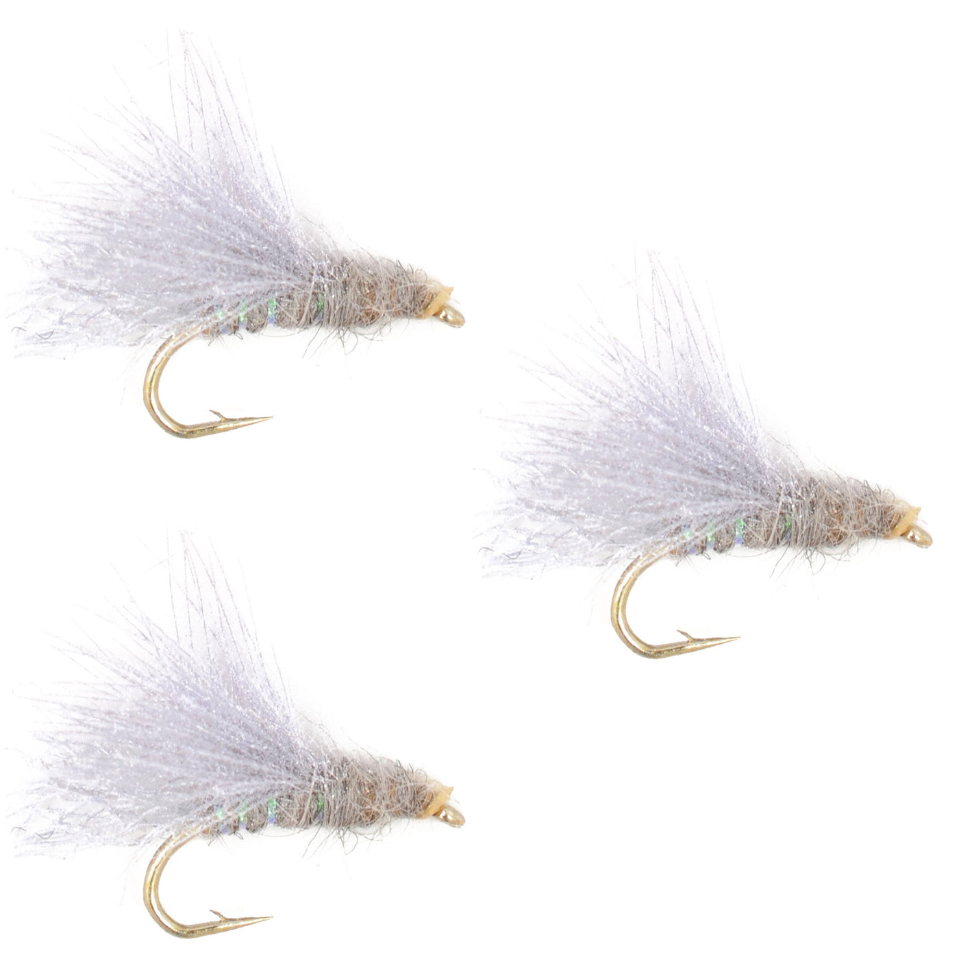 3 Pack CDC Baetis Emerger BWO Wet Fly Fishing Flies - Hook Size 16