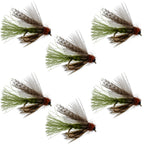 Olive CDC Caddis Emerger 6 Flies Hook Size 12