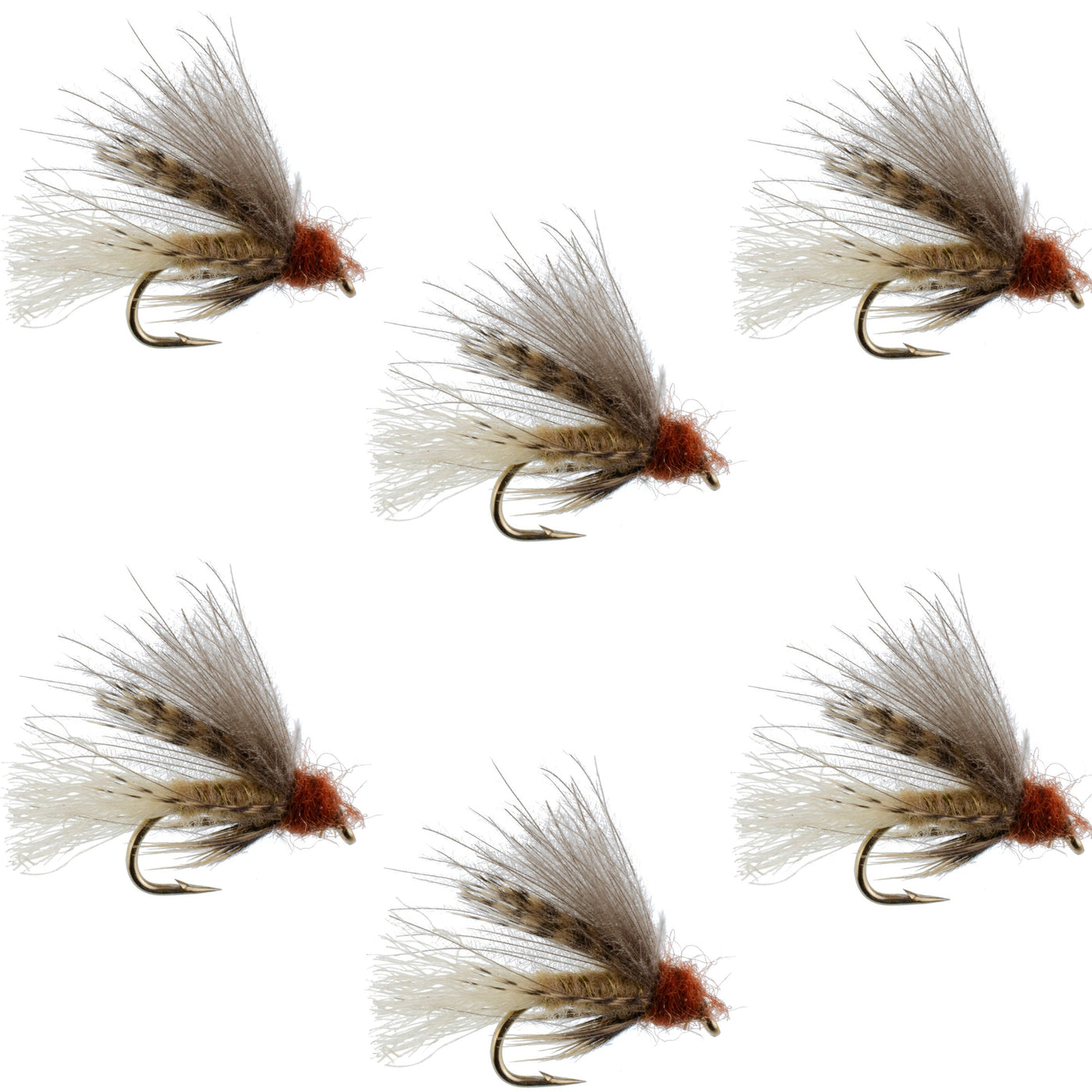 Tan CDC Caddis Emerger 6 Flies Hook Size 14
