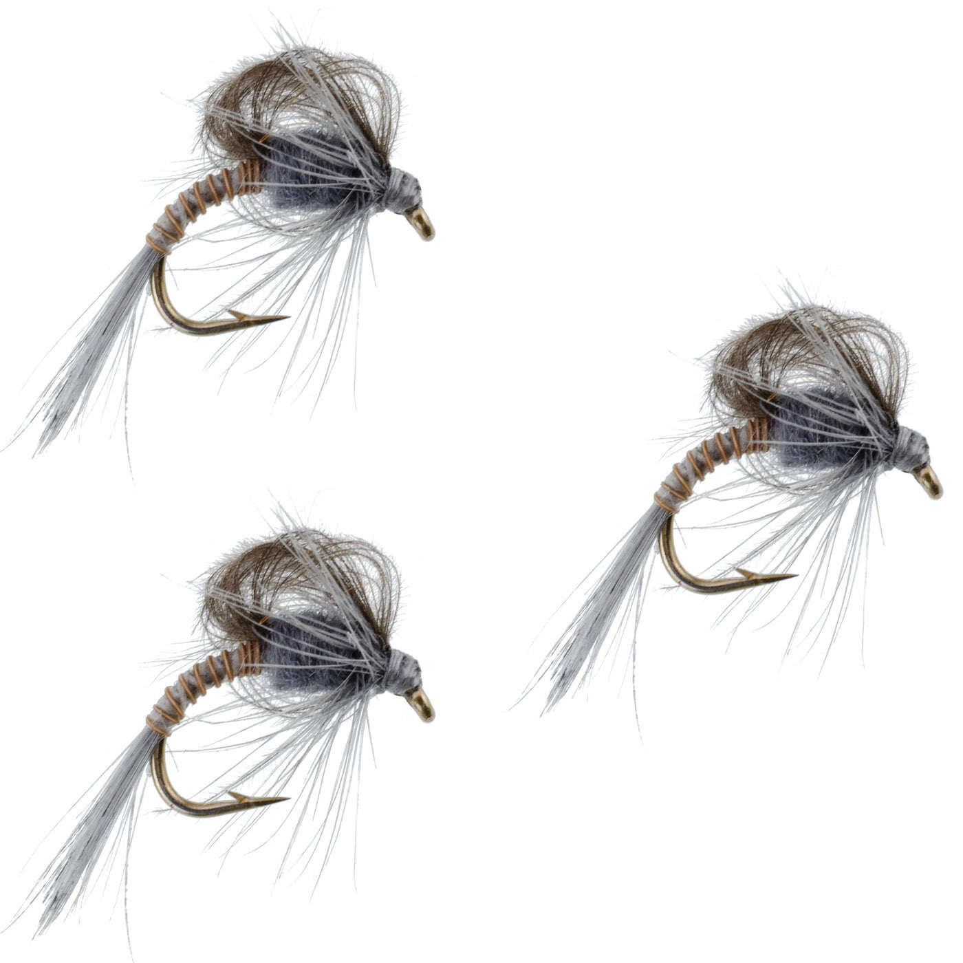 3 Pack CDC Loop Wing Adams Emerger Fly - Hook Size 16