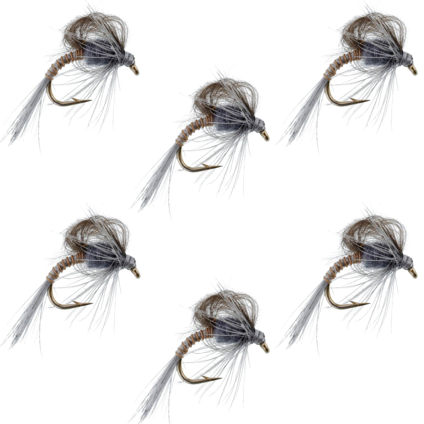 CDC Loop Wing Adams Emerger Fly 6 Flies - Hook Size 12