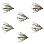 Carey Special Soft Hackle Grouse and Bright Green Wet Fly - 6 Flies Hook Size 10