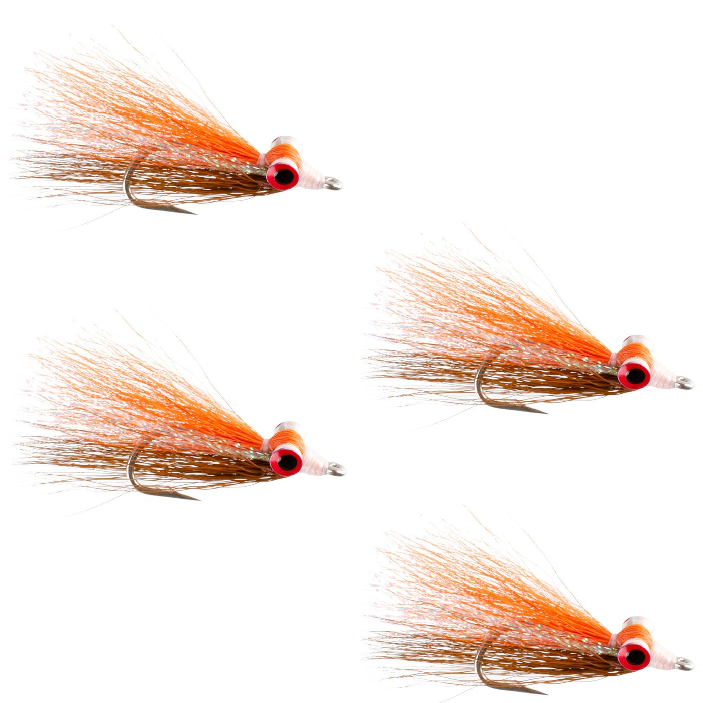 Clouser Freshwater Deep Minnow Brown Orange Sunfish 4  Flies - Size 4