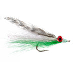 Clousers Deep Minnow Grizzly Green Streamer- 4 Saltwater Flies - Size 1/0