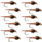 Bead Head Copper John Nymph 1 Dozen Fly Fishing Flies - Hook Size 16