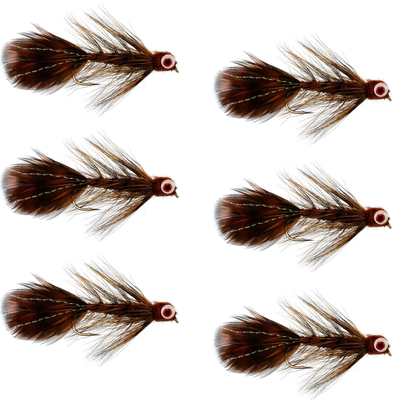 Whitlock Near Nuff Sculpin Brown Streamer - 6 Flies Size 4
