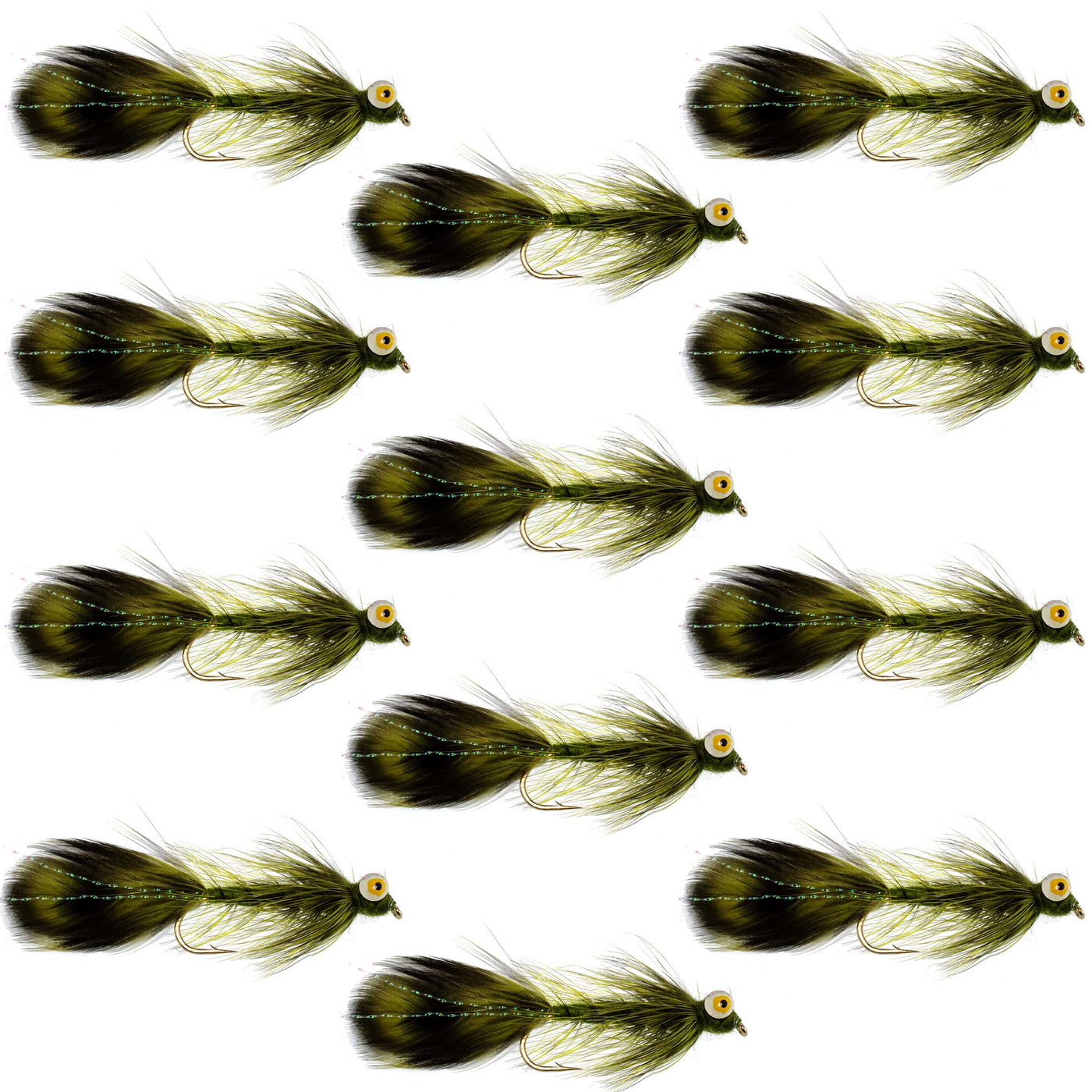 Whitlock Near Nuff Sculpin Olive Streamer - 12 Flies Size 4