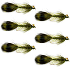Whitlock Near Nuff Sculpin Olive Streamer - 6 Flies Size 4