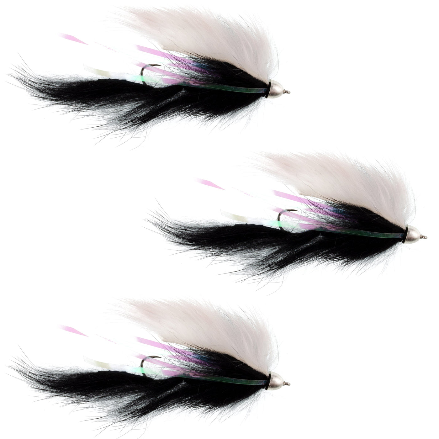 Dolly Llama Stinger Streamer Flies - 3 Black and White - Size 4