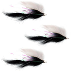 Dolly Llama Stinger Streamer Flies - 3 Black and White - Size 4