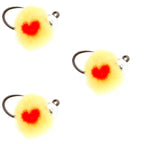 3 Pack Tungsten Bead Tactical Euro Oregon Cheese Jig Egg Barbless Czech Nymph Fly - Size 14