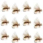 Olive Elk Hair Caddis Classic Trout Dry Fly - Set of 12 Flies Size 16