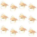 Barbless Yellow Elk Hair Caddis Classic Trout Dry Flies 1 Dozen Flies Size 18